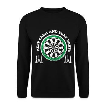 Dart Darts Dartboard Dartboard Throw Arrow - Unisex Sweatshirt - black - Front - Alina (178cm) & Michal (187cm)