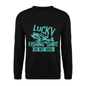 Pêcheur Pêcheur Pêche Canne à pêche Pêche Pêcheur - Sweat-shirt Unisexe - noir - Devant - Alina (178cm) & Michal (187cm)