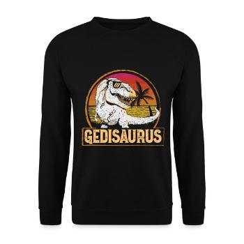 Gedisaurus Gedi Taufgedi - Unisex Pullover - Schwarz - Vorne - Alina (178cm) & Michal (187cm)