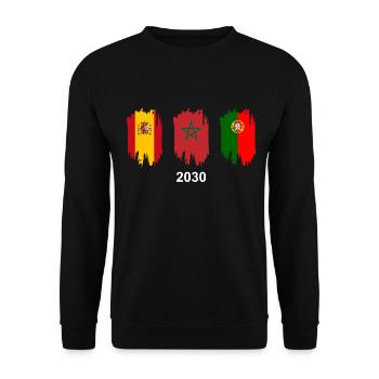 Maroc Espagne Portugal 2030 Football - Sweat-shirt Unisexe - noir - Devant - Alina (178cm) & Michal (187cm)