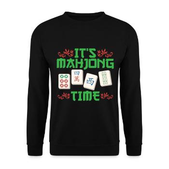 Cadeau pour les fans de Mahjong - Sweat-shirt Unisexe - noir - Devant - Alina (178cm) & Michal (187cm)