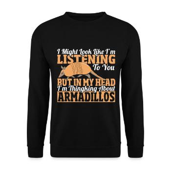 Armadillo Pet Armadillo Gift - Unisex Sweatshirt - black - Front - Alina (178cm) & Michal (187cm)