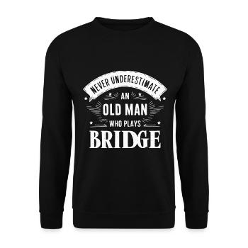 Bridge Card Game Gift - Unisex Sweatshirt - black - Front - Alina (178cm) & Michal (187cm)