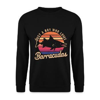Cadeau pour Barracuda Fish Lover - Sweat-shirt Unisexe - noir - Devant - Alina (178cm) & Michal (187cm)