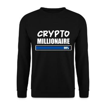 Crypto Millionaire Loading Shirt Funny Bitcoin Eth - Unisex Sweatshirt - black - Front - Alina (178cm) & Michal (187cm)