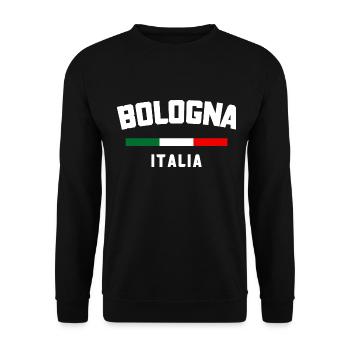 Bologna Italy T Shirt - Bologna Italia Tee - Sweat-shirt Unisexe - noir - Devant - Alina (178cm) & Michal (187cm)