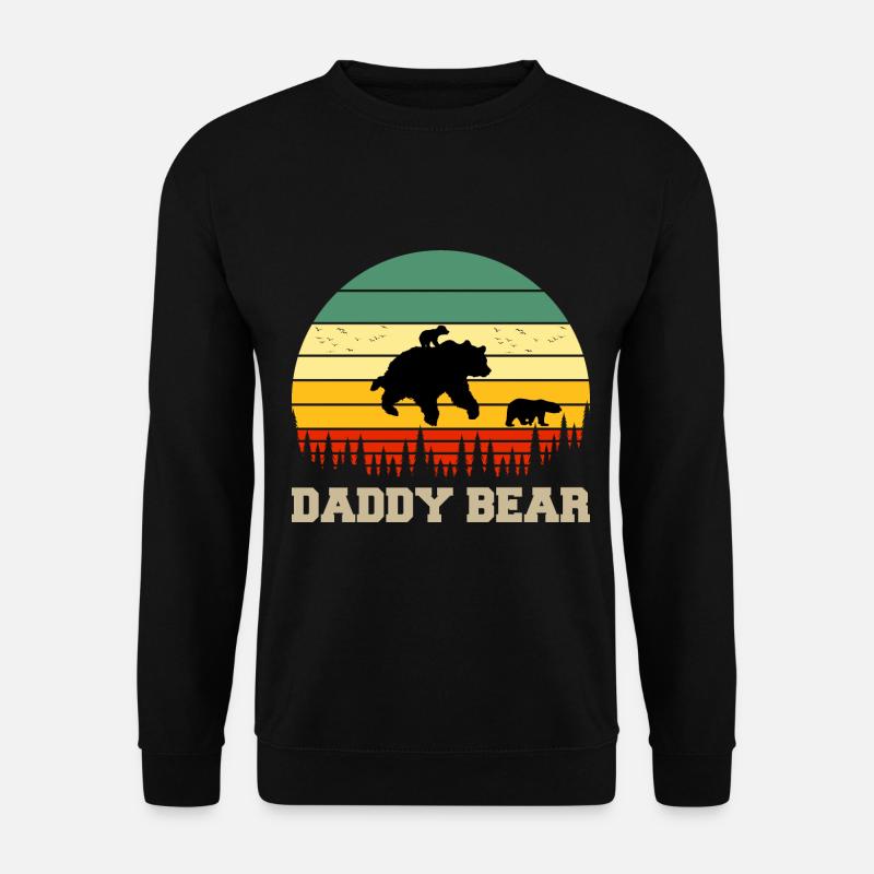 Daddy Bear climb the Mountain in Forest der Bär - Unisex Pullover - Schwarz