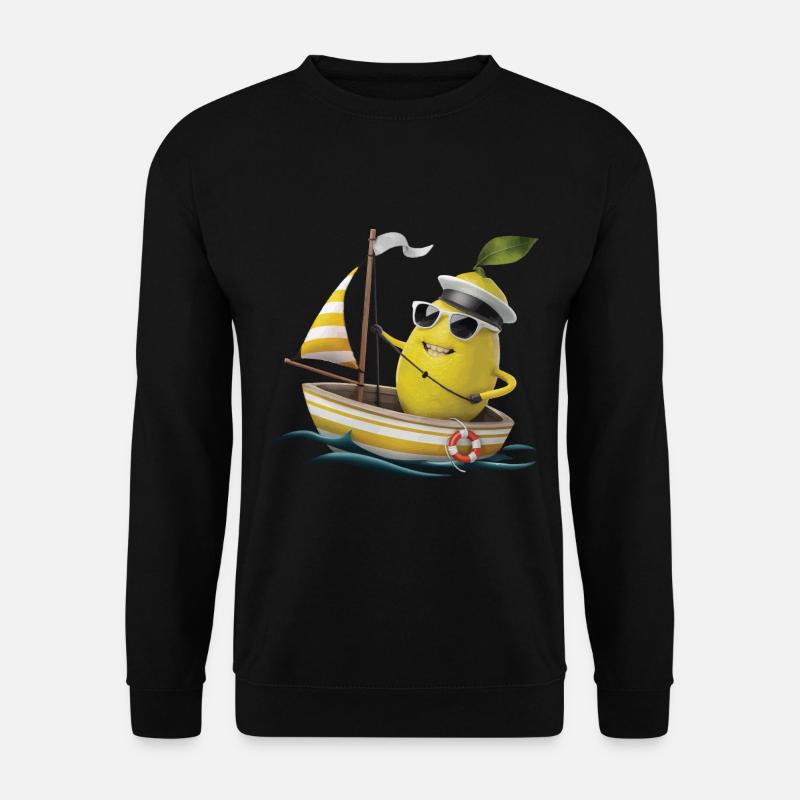 Obst Zitrone Bootfahren Geschenk - Unisex Pullover - Schwarz