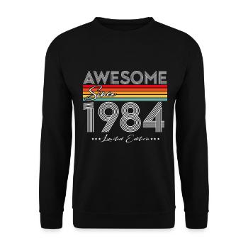 Né en 1984 Cadeau d’anniversaire vintage - Sweat-shirt Unisexe - noir - Devant - Alina (178cm) & Michal (187cm)