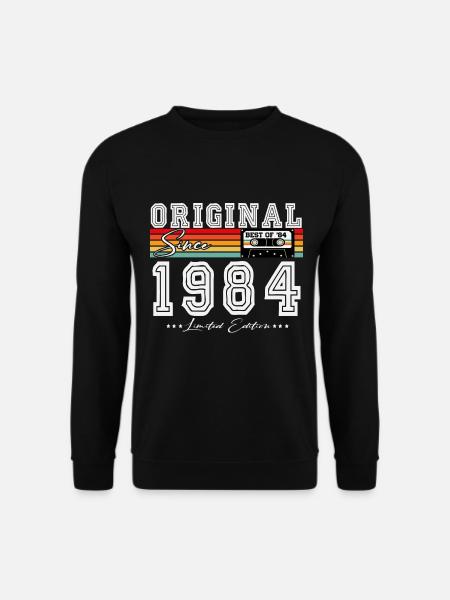 Original 1984 Vintage Jahrgang Geburtstag Retro - Unisex Pullover - Schwarz