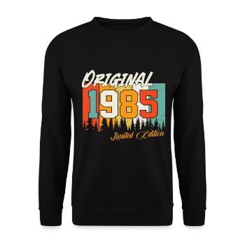 1985 Limited Edition 1985 Jahrgang Geburtstag - Unisex Pullover - Schwarz - Vorne - Alina (178cm) & Michal (187cm)