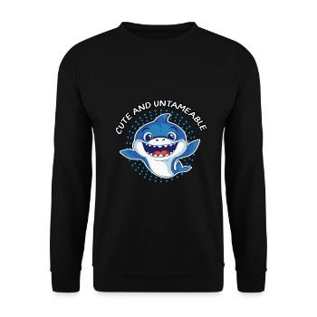 Bébé requin requin blanc hais cadeau de mer - Sweat-shirt Unisexe - noir - Devant - Alina (178cm) & Michal (187cm)