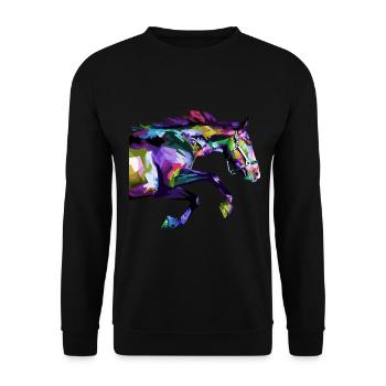 Cheval chevaux doux équitation cadeau idée cadeau - Sweat-shirt Unisexe - noir - Devant - Alina (178cm) & Michal (187cm)
