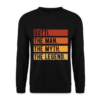 Götti The Man The Myth The Legend Taufgötti - Unisex Pullover - Schwarz - Vorne - Alina (178cm) & Michal (187cm)