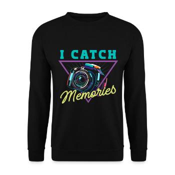 Photography Camera Lens Retro - Unisex Pullover - Schwarz - Vorne - Alina (178cm) & Michal (187cm)
