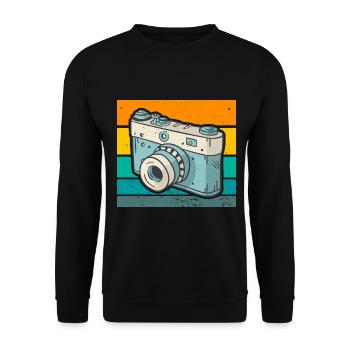 Photography Camera Lens Retro - Unisex Pullover - Schwarz - Vorne - Alina (178cm) & Michal (187cm)
