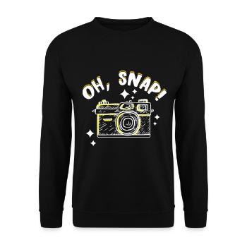 Photography Camera Lens Retro Snap - Unisex Pullover - Schwarz - Vorne - Alina (178cm) & Michal (187cm)