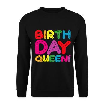 Fille Anniversaire Anniversaire Reine! Fille - Sweat-shirt Unisexe - noir - Devant - Alina (178cm) & Michal (187cm)