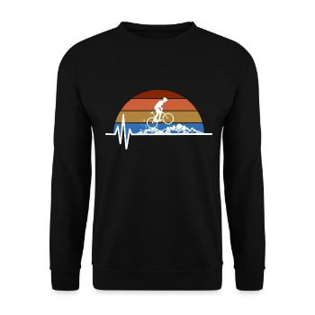 Mountain Bike Heartbeat Cute Bike Heartbeat - Sweat-shirt Unisexe - noir - Devant - Alina (178cm) & Michal (187cm)