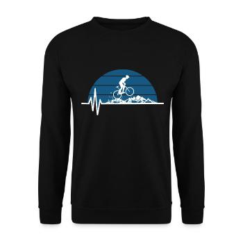Mountain Bike Heartbeat Cute Bike Heartbeat - Sweat-shirt Unisexe - noir - Devant - Alina (178cm) & Michal (187cm)