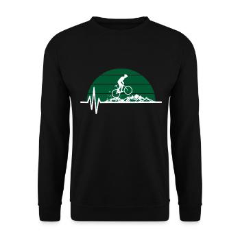 Mountain Bike Heartbeat Cute Bike Heartbeat - Sweat-shirt Unisexe - noir - Devant - Alina (178cm) & Michal (187cm)