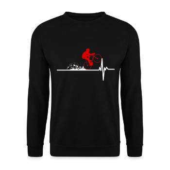 Vélo Heartbeat - Cadeau le vélo Cycliste Cyclisme - Sweat-shirt Unisexe - noir - Devant - Alina (178cm) & Michal (187cm)