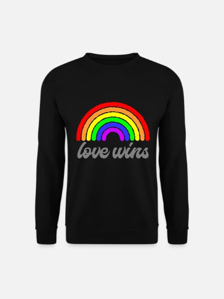 Liebe gewinnt Regenbogen Liebesgrafik - Unisex Pullover - Schwarz