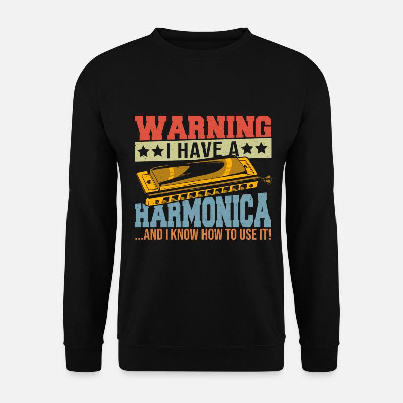 Playing Harmonica Gift - Unisex Sweatshirt - black