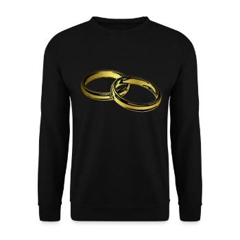 Anneaux de fiançailles de mariage - Sweat-shirt Unisexe - noir - Devant - Alina (178cm) & Michal (187cm)