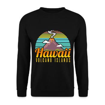 Hawaii Volcano Islands Vintage Souvenir - Unisex Pullover - Schwarz - Vorne - Alina (178cm) & Michal (187cm)