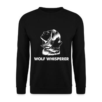 Wolf - Unisex Sweatshirt - black - Front - Alina (178cm) & Michal (187cm)