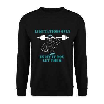 Bodybuilding Weight Training Fitness Muscle Building - Unisex Sweatshirt - black - Front - Alina (178cm) & Michal (187cm)