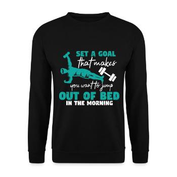 Bodybuilding Weight Training Fitness Muscle Building - Unisex Sweatshirt - black - Front - Alina (178cm) & Michal (187cm)