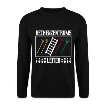 Rechenzentrumsleiter Rechen & Leiter Garten - Unisex Pullover - Schwarz - Vorne - Alina (178cm) & Michal (187cm)