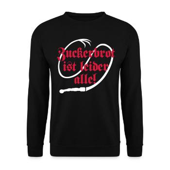 Zuckerbrot und Peitsche - Unisex Pullover - Schwarz - Vorne - Alina (178cm) & Michal (187cm)
