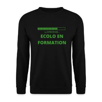 ECOLOGY-nature-green - Unisex Sweatshirt - black - Front - Alina (178cm) & Michal (187cm)