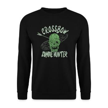 Crossbow Shooting Zombies Zombie Hunter - Unisex Sweatshirt - black - Front - Alina (178cm) & Michal (187cm)