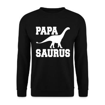 Papasaurus Fête des Pères Dinosaure T-Rex Idée Cadeau - Sweat-shirt Unisexe - noir - Devant - Alina (178cm) & Michal (187cm)