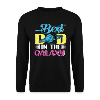 Best Dad in the Galaxy - Unisex Sweatshirt - black - Front - Alina (178cm) & Michal (187cm)