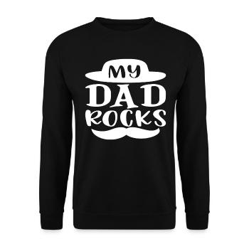 My dad rocks - Unisex Sweatshirt - black - Front - Alina (178cm) & Michal (187cm)