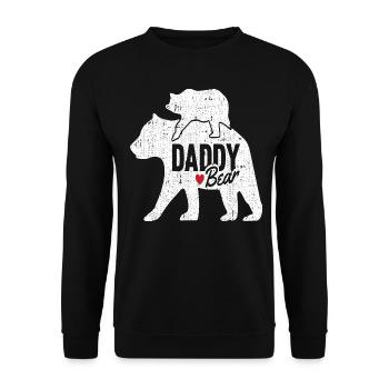 DADDY BEAR - Unisex Sweatshirt - black - Front - Alina (178cm) & Michal (187cm)