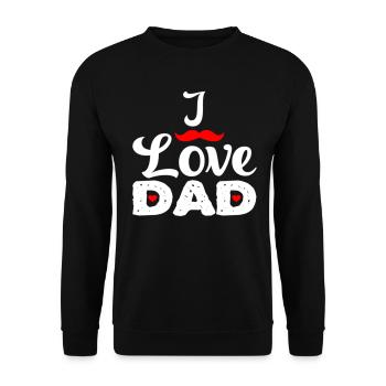 Ich liebe Papa SE - Unisex Pullover - Schwarz - Vorne - Alina (178cm) & Michal (187cm)