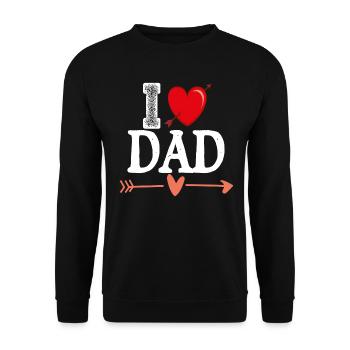 Ich liebe Papa SE - Unisex Pullover - Schwarz - Vorne - Alina (178cm) & Michal (187cm)
