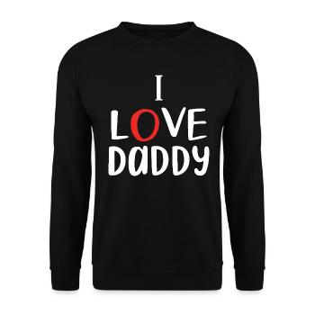 Ich liebe Papa SE - Unisex Pullover - Schwarz - Vorne - Alina (178cm) & Michal (187cm)