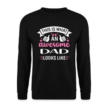 Awesome Dad Looks Like - Unisex Sweatshirt - black - Front - Alina (178cm) & Michal (187cm)