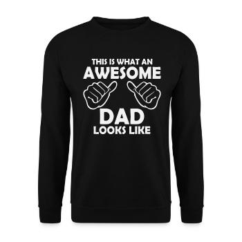 Awesome Dad Looks Like - Unisex Sweatshirt - black - Front - Alina (178cm) & Michal (187cm)