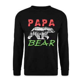 Papa Bear Fête des Pères - Fête des Pères - Sweat-shirt Unisexe - noir - Devant - Alina (178cm) & Michal (187cm)