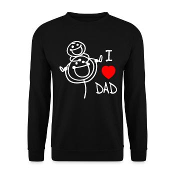 Ich liebe Papa SE - Unisex Pullover - Schwarz - Vorne - Alina (178cm) & Michal (187cm)