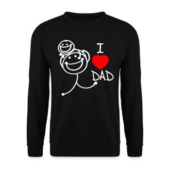 Ich liebe Papa SE - Unisex Pullover - Schwarz - Vorne - Alina (178cm) & Michal (187cm)