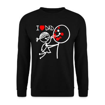 Ich liebe Papa SE - Unisex Pullover - Schwarz - Vorne - Alina (178cm) & Michal (187cm)